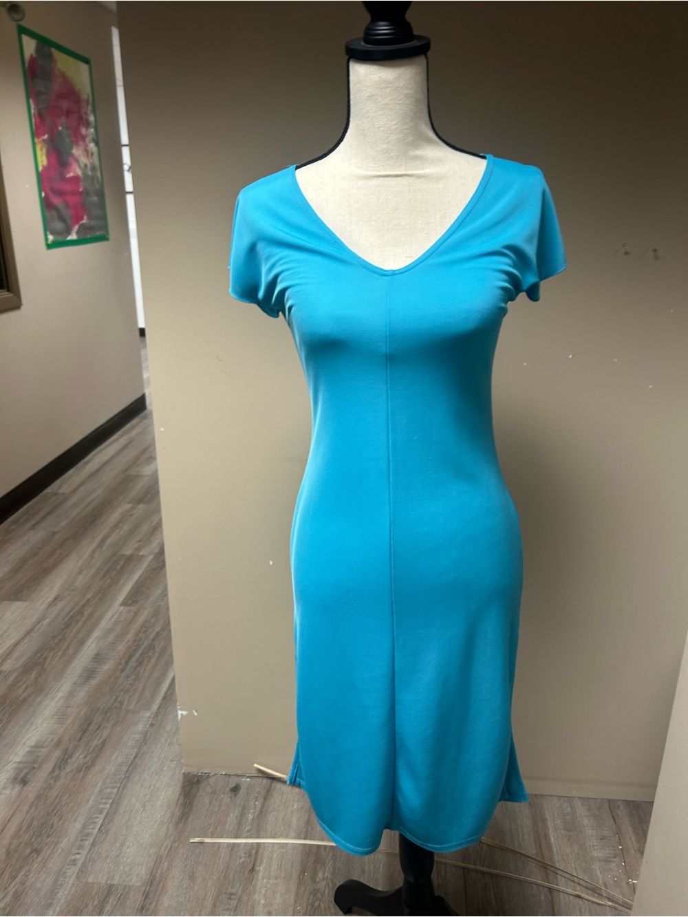 Talula Turquoise V-Neck Midi Dress